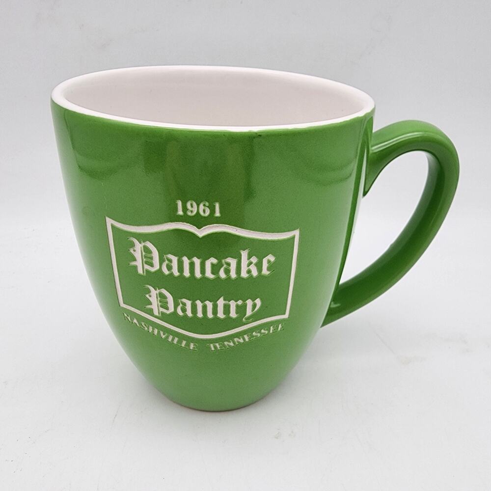 Pancake Pantry Coffee Mug Nashville TN Souvenir 11 oz Green Ceramic Gift Latte